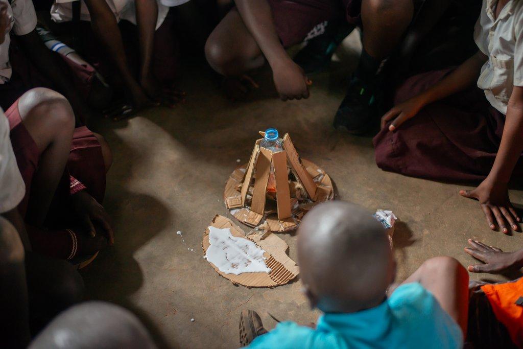 Pupils of Gulu prison primary school on a STEM Club day 
